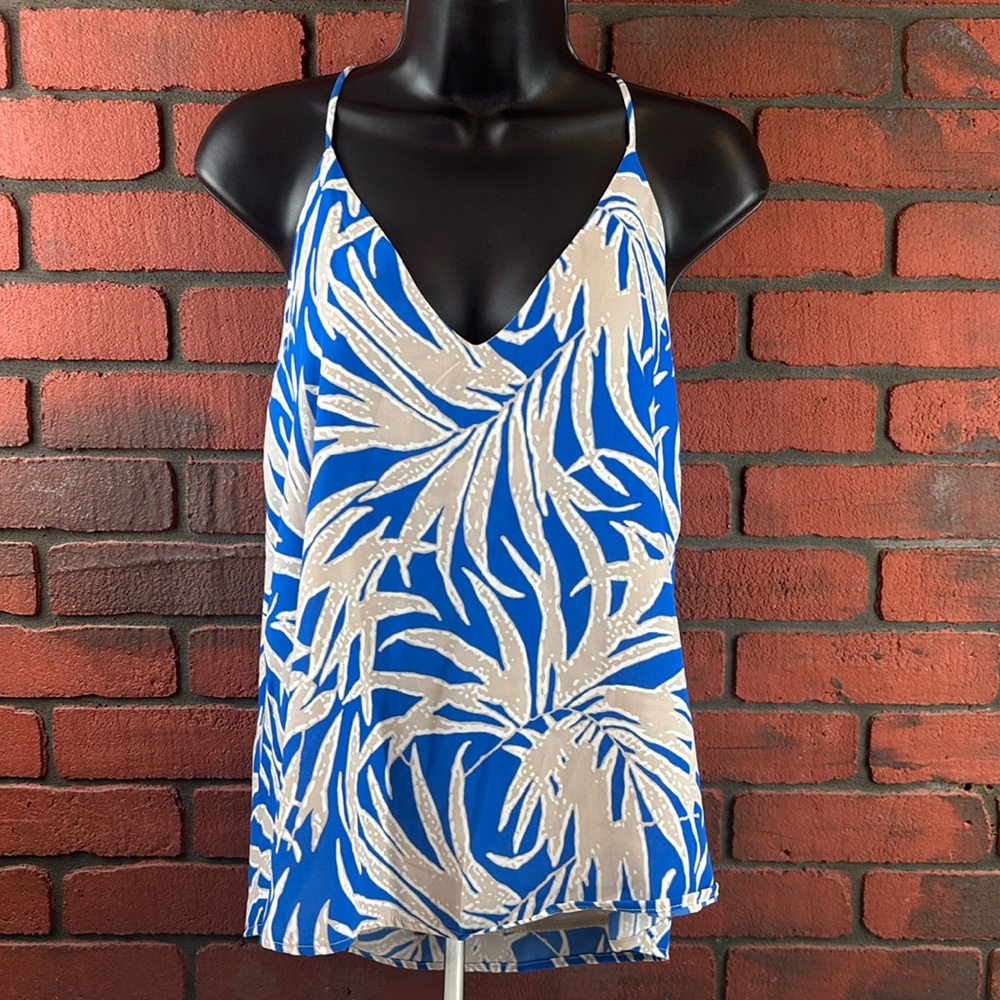 Tyche Tank Top Womens Small Tropical Palm Print NWT